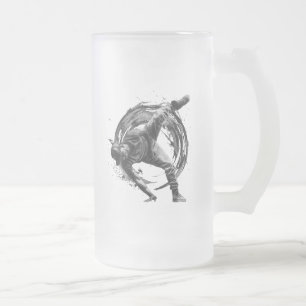 Taza De Cristal Esmerilado Arte de movimiento monocromo de estilo urbano