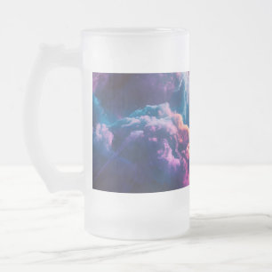 Taza De Cristal Esmerilado Arte de Nebulosa Espacial Abstracta - Cósmico Colo
