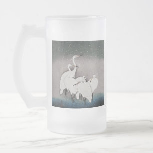 Taza De Cristal Esmerilado Arte de nieve de invierno con gránulos de hierbas