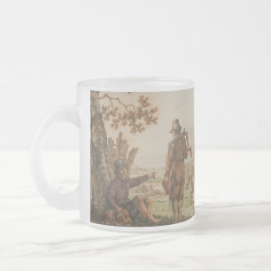 Taza De Cristal Esmerilado Arte de paisaje pastoral campestre vintage