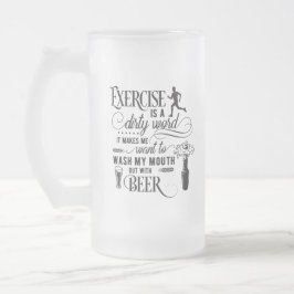 Taza De Cristal Esmerilado arte de palabras divertidas