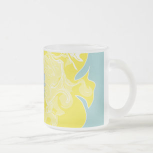 Taza De Cristal Esmerilado Arte de peces tropicales caprichosos del océano