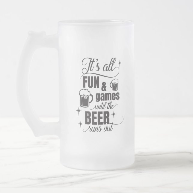 Taza De Cristal Esmerilado arte de tomar cerveza divertida (Izquierda)