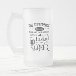 Taza De Cristal Esmerilado arte de tomar cerveza divertida