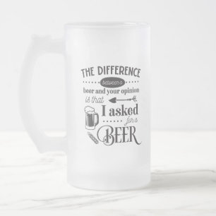 Taza De Cristal Esmerilado arte de tomar cerveza divertida