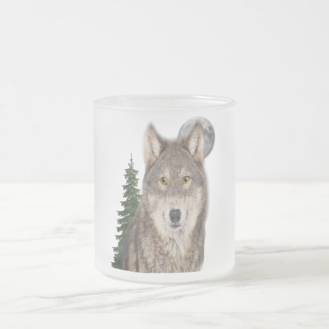Taza De Cristal Esmerilado Arte de Wolf (Centro)