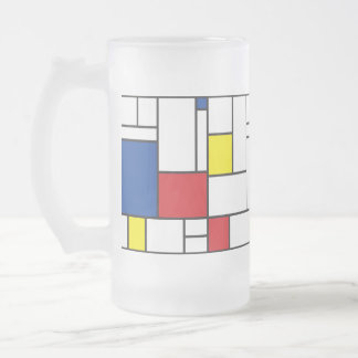 Taza De Cristal Esmerilado Arte Moderno De Stijl Geométrico Minimalista Mondr