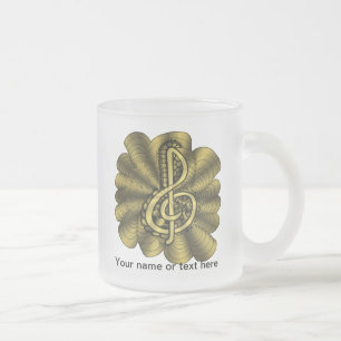 Taza De Cristal Esmerilado Arte musical único de personalizable