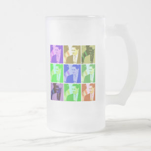 Taza De Cristal Esmerilado Arte pop de Barack Obama