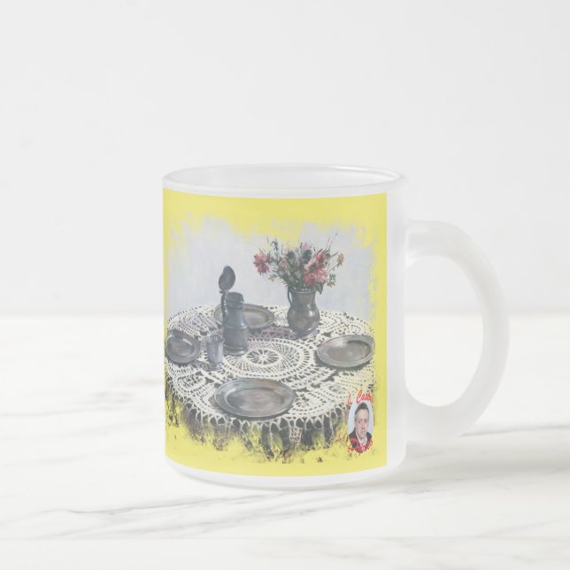 Taza De Cristal Esmerilado Artesanía (Derecha)