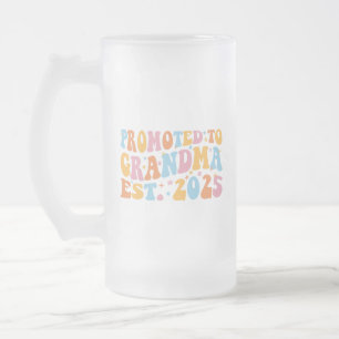 Taza De Cristal Esmerilado Ascendida a Abuela Est. 2025 III
