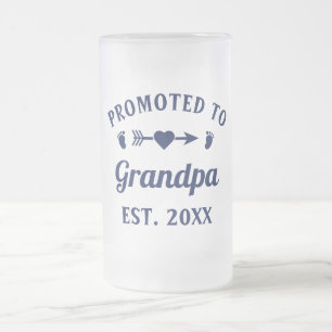 Taza De Cristal Esmerilado Ascendido a Abuelo Abuelo Abuelo Abuelito Papá