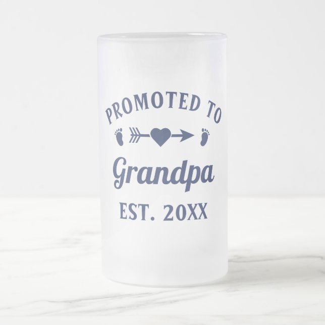 Taza De Cristal Esmerilado Ascendido a Abuelo Abuelo Abuelo Abuelito Papá (Centro)