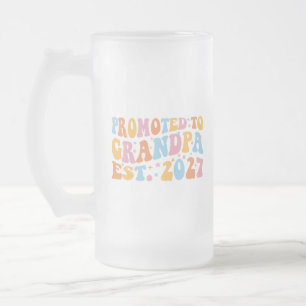 Taza De Cristal Esmerilado Ascendido a Abuelo Est 2027 Nuevo Papá