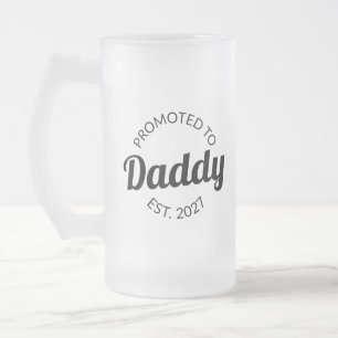 Taza De Cristal Esmerilado Ascendido a Papá Desde 2027 Nuevo Papá Baby Shower
