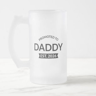 Taza De Cristal Esmerilado Ascendido a Papá Est. 2026 II