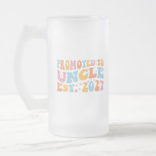 Taza De Cristal Esmerilado Ascendido a Tío Est 2027 Nuevo Tío