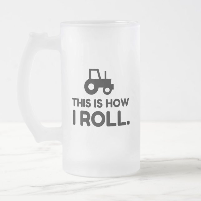 TAZA DE CRISTAL ESMERILADO ASÍ ES COMO ROLL TRACTOR (Izquierda)