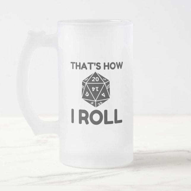 Taza De Cristal Esmerilado Así es como rollo los dados de 20 lados (Izquierda)