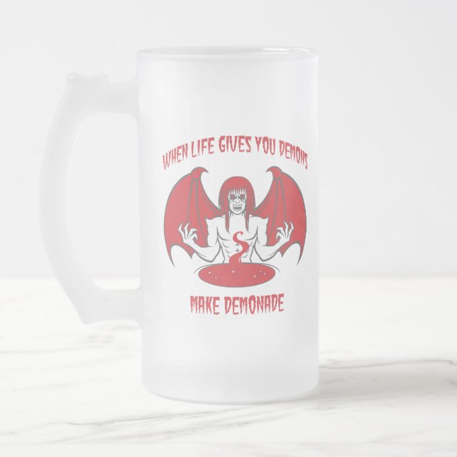 Taza De Cristal Esmerilado Asombrosa demostración de Demon Boy (Izquierda)