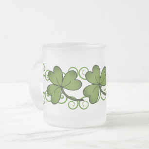Taza De Cristal Esmerilado Asombroso Desplazamiento y Shamrock