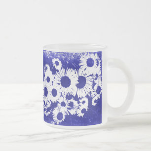 Taza De Cristal Esmerilado Aster salvaje de Nueva Inglaterra