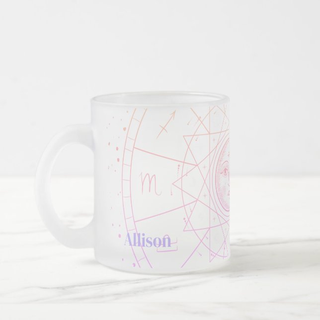 Taza De Cristal Esmerilado Astrología celeste Horoscopio (Izquierda)