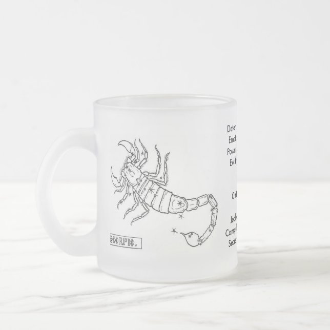 Taza De Cristal Esmerilado astrological-signs-2, determinado y forcefulEm… (Izquierda)