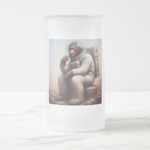 Taza De Cristal Esmerilado Astronauta de pie grande