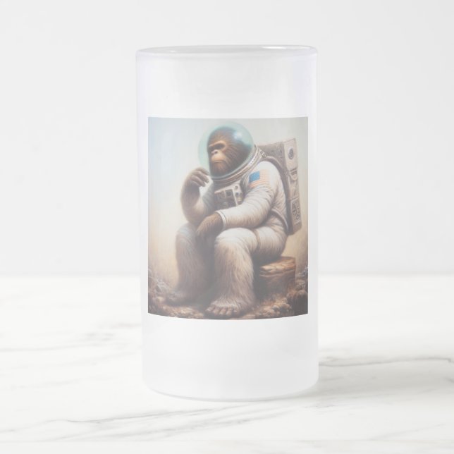Taza De Cristal Esmerilado Astronauta de pie grande (Centro)