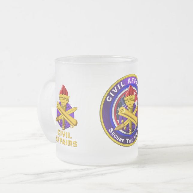 Taza De Cristal Esmerilado Asuntos Civiles del Ejército (Anverso izquierdo)
