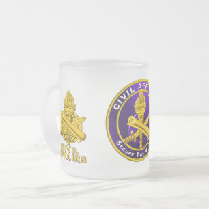 Taza De Cristal Esmerilado Asuntos Civiles del Ejército