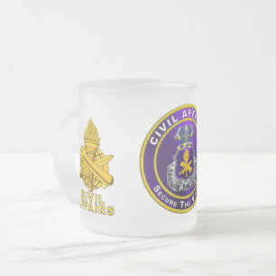 Taza De Cristal Esmerilado Asuntos Civiles del Ejército