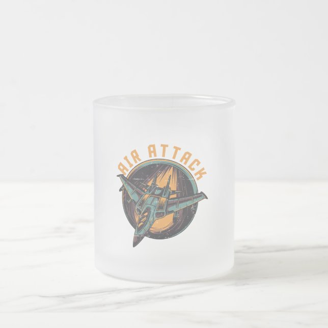 TAZA DE CRISTAL ESMERILADO ATAQUE AÉREO (Centro)
