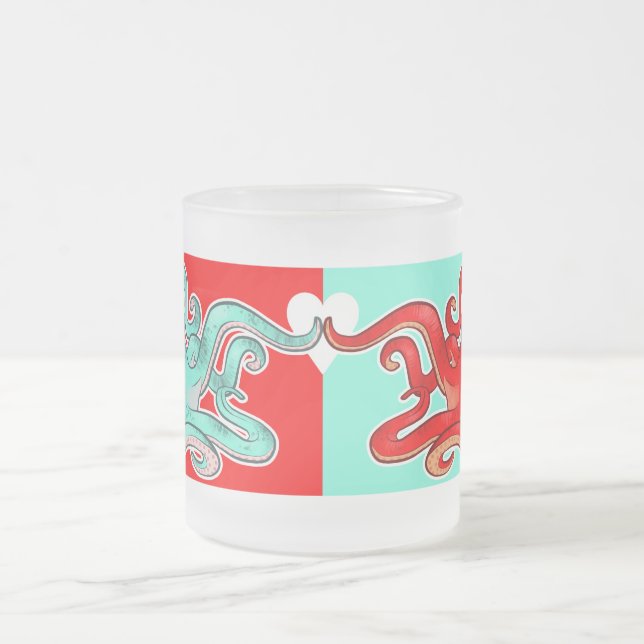 Taza De Cristal Esmerilado Atracción de los pulpos (Centro)