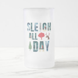 Taza De Cristal Esmerilado Audaces Mascarillas Letras Escenas De Invierno 'Sl