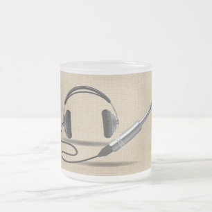 Taza De Cristal Esmerilado Auriculares