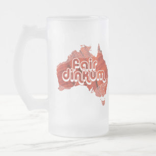 TAZA DE CRISTAL ESMERILADO AUSTRALIA FAIR DINKUM