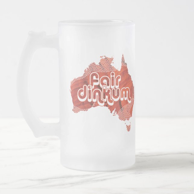 TAZA DE CRISTAL ESMERILADO AUSTRALIA FAIR DINKUM (Izquierda)