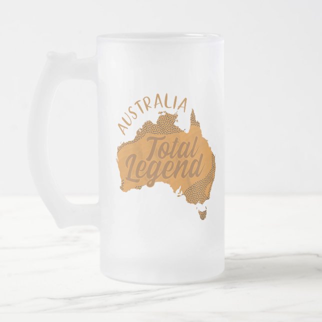 TAZA DE CRISTAL ESMERILADO AUSTRALIA: LEYENDA TOTAL (Izquierda)