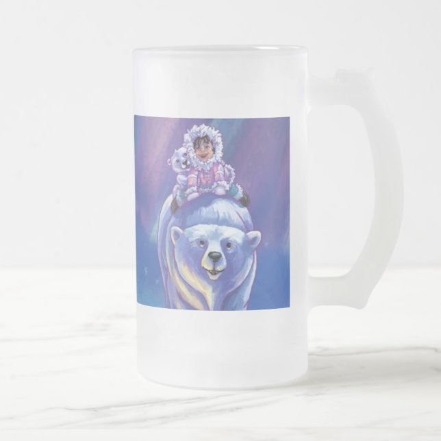 Taza De Cristal Esmerilado Autobús de oso polar (Derecha)