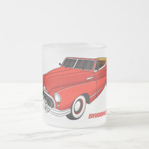 Taza De Cristal Esmerilado Automóvil rojo clásico de 1948