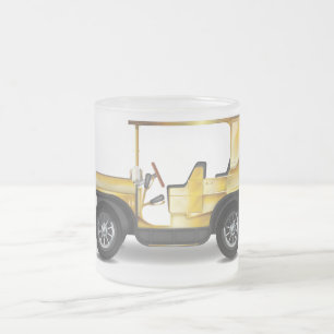 Taza De Cristal Esmerilado Automóvil Vintage