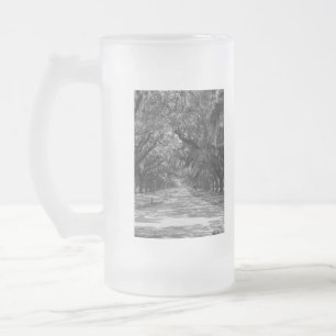 Taza De Cristal Esmerilado Avenida De La Escala De Grises De Oaks