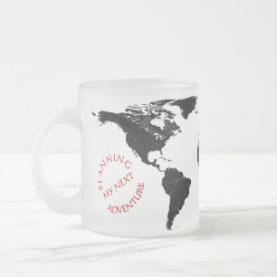 Taza De Cristal Esmerilado Aventura del Mapa Mundial – Personalizado