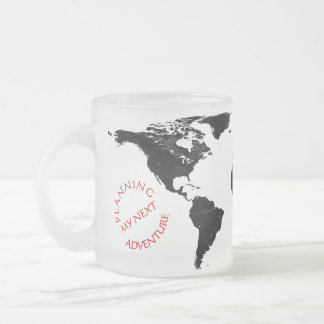 Taza De Cristal Esmerilado Aventura del Mapa Mundial – Personalizado