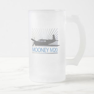 Taza De Cristal Esmerilado Aviación de Mooney M20