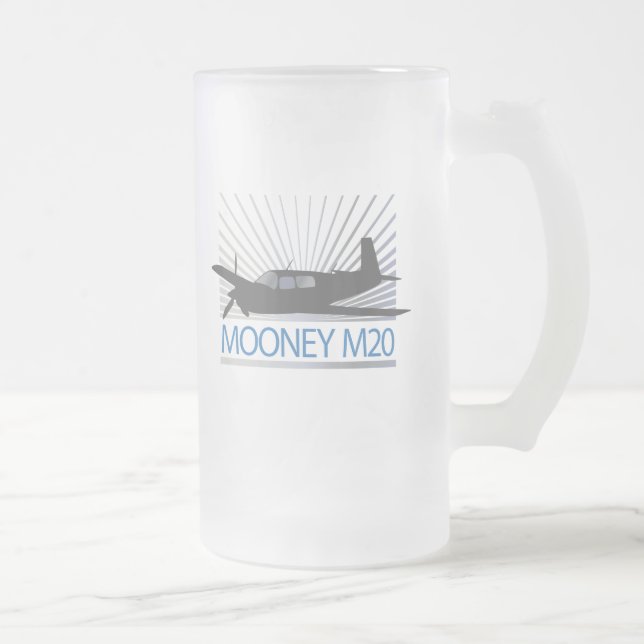 Taza De Cristal Esmerilado Aviación de Mooney M20 (Derecha)