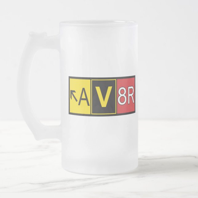 Taza De Cristal Esmerilado Aviador - AV8R - Bomba de vidrio escarcha, 16 oz (Izquierda)