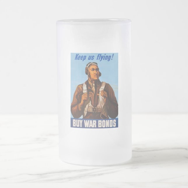 Taza De Cristal Esmerilado Aviadores afroamericanos luchan contra pilotos de  (Centro)